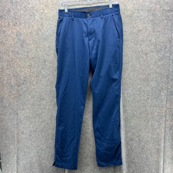 Under Armour Pants Mens 30x32 Blue Navy Chino Performance Golf Knit UA Athletic - Picture 1 of 10
